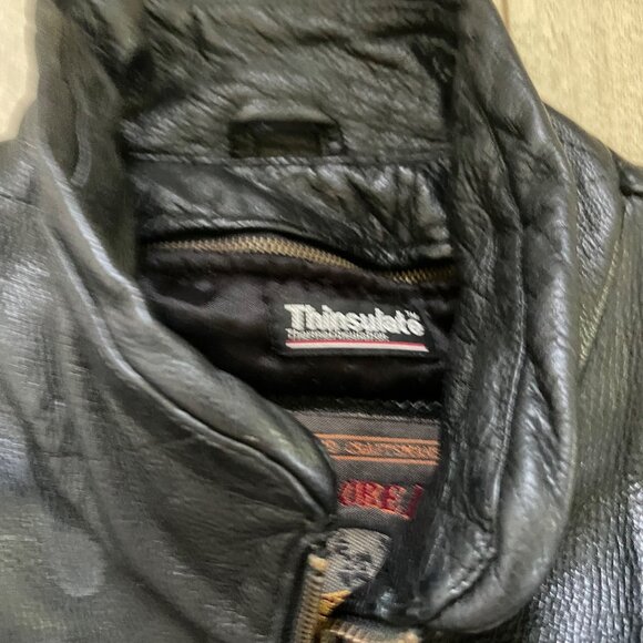 Wilson's Adventure Bound Thinsulate Leather Jacket Men's L Black moto Biker - Picture 6 of 14